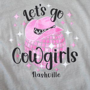 Girls Size XL 14-16 Very Fitted Slim Let's Go Cowgirls Nashville T-Shirt